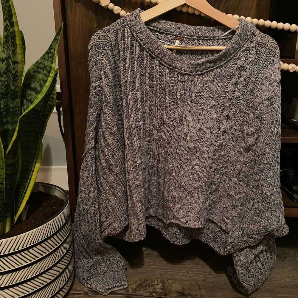 Free People On Your Side Cropped Knit Sweater